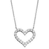 "Contessa Di Capri Cubic Zirconia Heart Necklace, Women's, Size: 18"", White"
