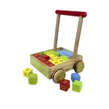 Classic Toy Wood Baby Walker With Blocks