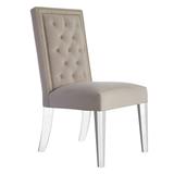 Maxwell Dining Chair With Nailheads - Acrylic - Velvet Pearl