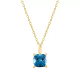 Belk & Co Women's 10 Karat Gold Blue Topaz Necklace, Yellow, 18 in