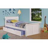 Twin Sleigh Bed in White with Twin Trundle - Donco 325-TW_503-W