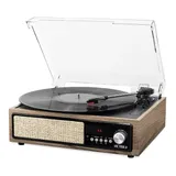 Victrola 3-in-1 Bluetooth Record Player with Built-in Speakers, Brown