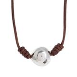 Gleaming Planet,'Fine Silver Pendant Necklace Crafted in Guatemala'