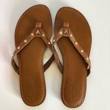 American Eagle Outfitters Shoes | American Eagle Leather Flip Flops | Color: Brown | Size: 6