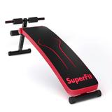 Costway Folding Weight Bench Adjustable Sit-up Board Workout Slant Bench-Red