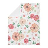 Sweet Jojo Designs Watercolor Floral Security Baby Blanket in Red/Green, Size 36.0 H x 30.0 W x 0.2 D in | Wayfair