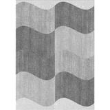 Gray Indoor Area Rug - East Urban Home Ollie Geometric Area Rug Polyester/Wool in Gray, Size 96.0 W x 0.35 D in | Wayfair