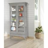 Darby Home Co Kyles Lighted Curio Cabinet Wood in Gray, Size 75.0 H x 39.5 W x 14.0 D in | Wayfair 71F1660EEE58470BB2FD24337FBC4AE8