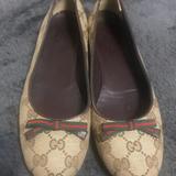 Gucci Shoes | Auth Brown&Beige Gg Mono Canvas Ballet Flat161837 | Color: Brown/Tan | Size: 8