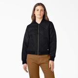 Dickies Women's Quilted Bomber Jacket - Black Size XL (FJ800)