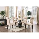 Greyleigh™ Julian 4 - Person Counter Height Dining Set Wood/Upholstered Chairs in Black/Brown/White, Size 30.5 H in | Wayfair