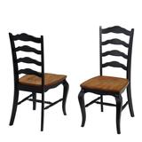 The French Countryside Oak and Rubbed Black Dining Chair Pair - Homestyles Furniture 5519-802