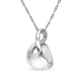 Belk & Co Women's 1/10 ct. t.w. Diamond and 8 to 8.5 Millimeter Cultured Freshwater Pearl Accent Swirl Pendant with Chain in 10k White Gold