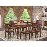 Alcott Hill® Karon 9 - Piece Ruberwood Solid Wood Dining Set Wood/Upholstered Chairs in Brown, Size 30.0 H in | Wayfair