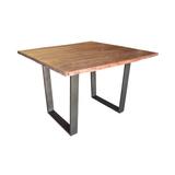 Union Rustic Kourtney Counter Height Solid Wood Dining Table Wood in Black/Brown, Size 36.0 H x 54.0 W x 54.0 D in | Wayfair