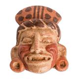 Mayan Tata,'Cultural Ceramic Wall Mask Crafted in El Salvador'