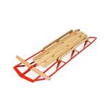 Costway 54 Inch Kids Wooden Snow Sled with Metal Runners and Steering Bar