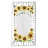 Sweet Jojo Designs Sunflower Collection Photo Op Fitted Crib Sheet Polyester in Brown/Green/Yellow, Size 8.0 H x 28.0 W x 52.0 D in | Wayfair