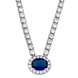 Sterling Silver Cubic Zirconia Necklace, Women's, White