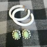 J. Crew Jewelry | Bundle Of 2 J Crew Earrings | Color: Green/White | Size: Os
