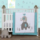 Zoomie Kids Mccane Elephant Family Zoomie 2 Piece Crib Bedding Set Polyester/Cotton in Blue/Gray | Wayfair 95DA1D1FA65F47F08AD9A3FCD3983492