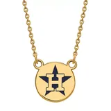 LogoArt Houston Astros Enamel Logo Link Necklace, Women's, Size: 18 mm, Gold