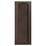 Alpha Shutters Cathedral Top Full-style Open Louver Shutters Pair Vinyl in Black/Brown, Size 35.0 H x 12.0 W x 0.125 D in | Wayfair L212035035