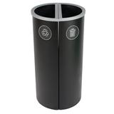 Busch Systems Spectrum Double Ellipse Slim 16 Gallon Multi-Compartments Trash & Recycling Bin Stainless Steel in Black | Wayfair 101180