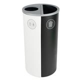 Busch Systems Spectrum Double Ellipse Slim 16 Gallon Multi-Compartments Trash & Recycling Bin Stainless Steel in White/Black | Wayfair 101176