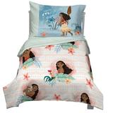 Disney Moana 4 Piece Toddler Bedding Set Polyester in Blue/Brown/Gray | Wayfair 2592416