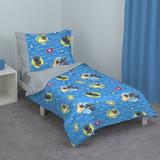 Disney Puppy Dog Pals 4 Piece Toddler Bedding Set Polyester in Blue/Gray | Wayfair 2870416