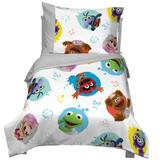 Disney Muppet Babies Friendship 4 Piece Toddler Bedding Set Polyester in Gray/White | Wayfair 3415416