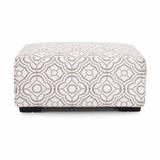 Wade Logan® Alzbeta 39.5" Wide Tufted Square Striped Cocktail Ottoman Polyester in Brown, Size 17.0 H x 39.5 W x 39.5 D in | Wayfair