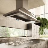 Elica 36" 1200 CFM Ducted Island Range Hood Stainless Steel in Gray/White, Size 47.63 H x 36.0 W in | Wayfair ELI136S2