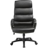 Lorell Soho High-Back Leather Executive Chair Upholstered in Black/Gray, Size 46.5 H x 25.0 W x 26.5 D in | Wayfair 41843