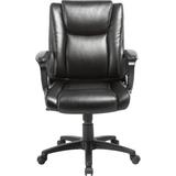 Lorell Soho High-Back Leather Chair Upholstered in Black/Gray, Size 38.3 H x 24.0 W x 26.38 D in | Wayfair 81801