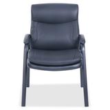 Lorell InCite 26.57" W Leather Seat Waiting Room Chair w/ Metal Frame Leather/Metal in Black, Size 18.7 H x 26.57 W x 27.25 D in | Wayfair 48842