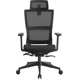 Lorell High Back Mesh Chair W/Headrest Wood/Upholstered in Black/Brown, Size 51.0 H x 28.0 W x 27.0 D in | Wayfair 81998