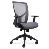 Lorell High-Back Chair w/ Mesh Back & Seat Upholstered/Mesh in Black/Gray, Size 43.0 H x 26.3 W x 25.3 D in | Wayfair 83110