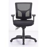 Lorell Conjure Executive Mid-Back Mesh Back Chair Wood/Upholstered in Black/Brown, Size 39.4 H x 25.6 W x 26.0 D in | Wayfair 62001