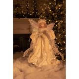 The Holiday Aisle® Moving Fiber Optic Ivory Angel Tree Topper in White, Size 18.0 H x 12.0 W x 6.5 D in | Wayfair THDA2953 42233537