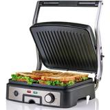 Ovente Electric Panini Grill Cast Iron in Gray, Size 7.0 H x 14.0 D in | Wayfair GP1861BR