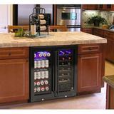 Vinotemp 33 Dual Zone Freestanding/Built-In Wine Refrigerator in Black, Size 34.5 H x 22.6 W x 29.5 D in | Wayfair EL-BWC101-01