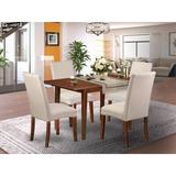 Winston Porter Arison 5 - Piece Extendable Solid Wood Dining Set Wood/Upholstered Chairs in Brown, Size 30.0 H in | Wayfair