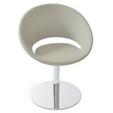 Papasan Chair - sohoConcept Crescent 23.75" W Faux Leather Papasan Chair Upholstered/Metal in Gray, Size 29.0 H x 23.75 W x 21.0 D in | Wayfair