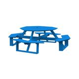 Red Barrel Studio® Filomena Picnic Table Plastic in Blue, Size 98.0 W x 98.0 D in | Wayfair 51BDED4DDED048549C2017B9963DE84D