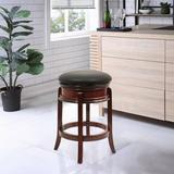 Astoria Grand Avelina Swivel Bar & Counter Stool Wood/Upholstered/Leather in Black/Brown/Red | Wayfair 6A9C916F89B84DBFBECBFCCC3C70B9A8