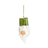 The Holiday Aisle® Santa Head w/ Hat Hanging Figurine Ornament Metal in Green, Size 7.75 H x 3.5 W x 3.5 D in | Wayfair