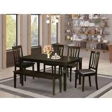 Winston Porter Alingtons Solid Wood Dining Set Wood/Upholstered Chairs in Brown, Size 30.0 H in | Wayfair A3B01B685CC94123B58AC0DF08A8B59E
