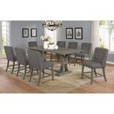 Gracie Oaks Kaya 8 - Person Counter Height Dining Set Wood/Upholstered Chairs in Gray, Size 36.0 H in | Wayfair D9C943E889274FC9BF49C0A9A746827D